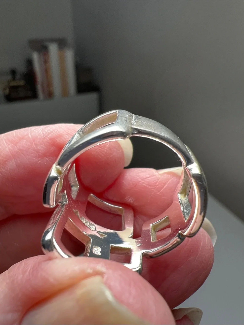 Sterling Silver Geometric Open-Square Ring - 925 Sterling Silver- Heirloom